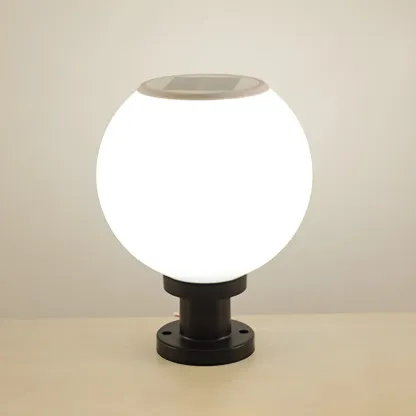 Classic Globe LED Table Lamp with White Shade for Garden Image - 6