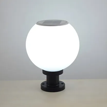 Classic Globe LED Table Lamp with White Shade for Garden Image - 7