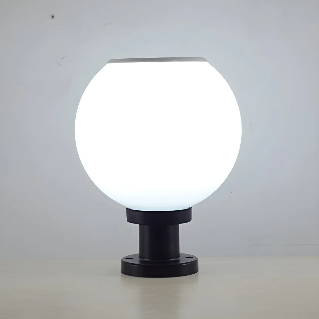 Classic Globe LED Table Lamp with White Shade for Garden Image - 8 | homeyfad