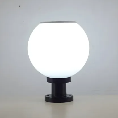 Classic Globe LED Table Lamp with White Shade for Garden Image - 8