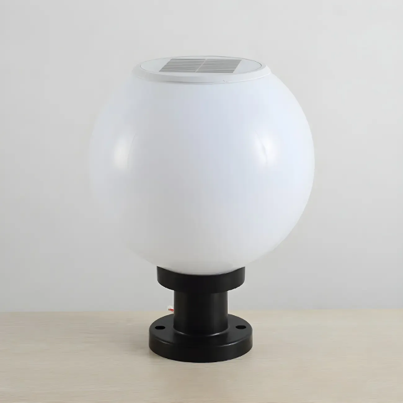 Classic Globe LED Table Lamp with White Shade for Garden Image - 9