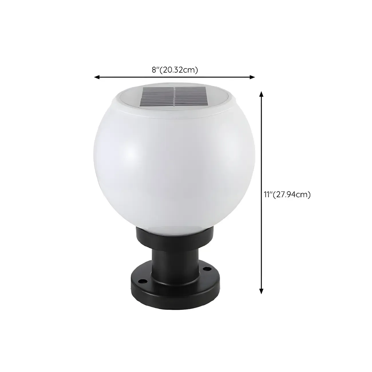 Classic Globe LED Table Lamp with White Shade for Garden #size