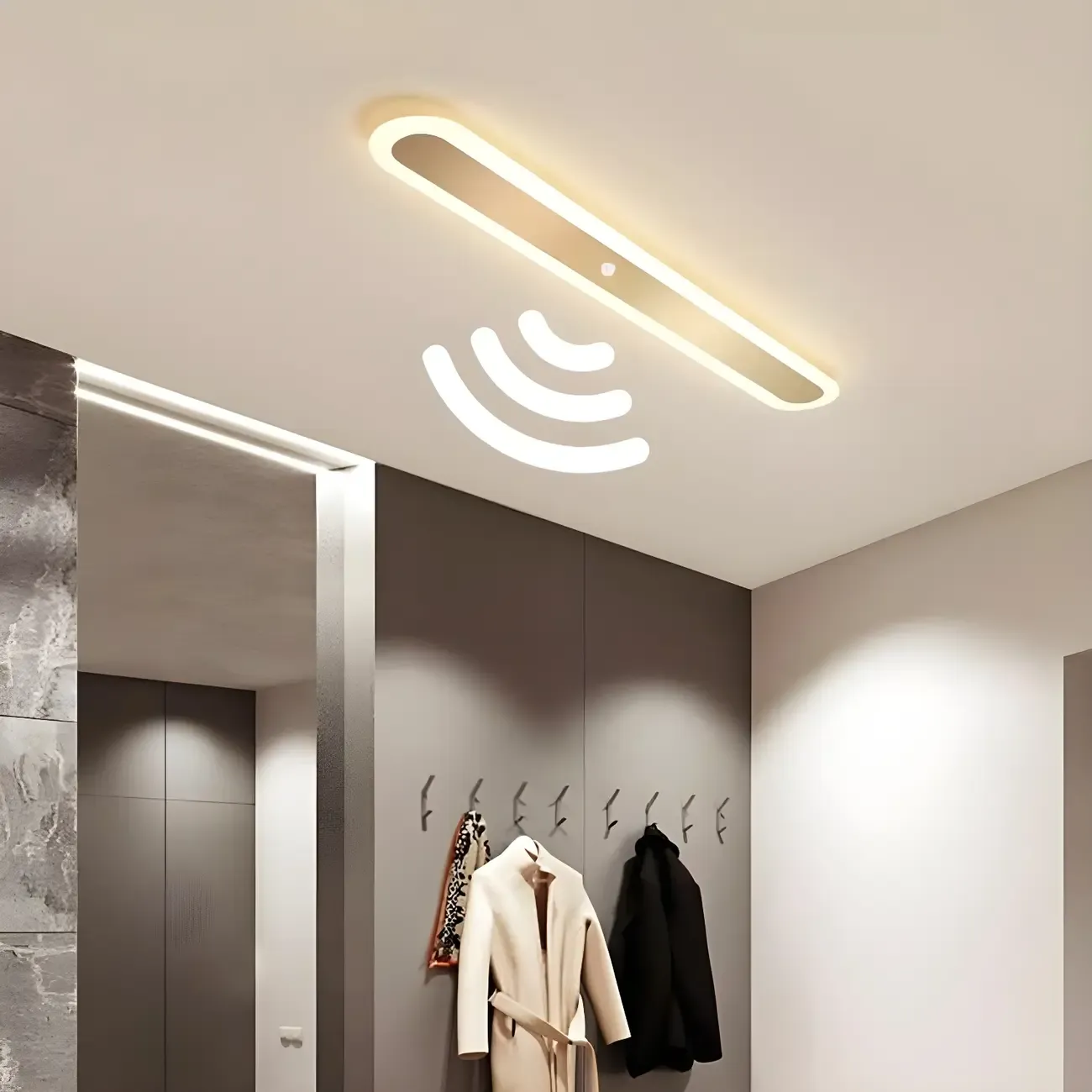 Geometric Gold LED Flush Ceiling Light for Living Room  Image - 18