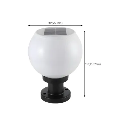 Classic Globe LED Table Lamp with White Shade for Garden Image - 16