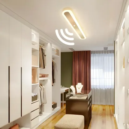 Geometric Gold LED Flush Ceiling Light for Living Room  Image - 19