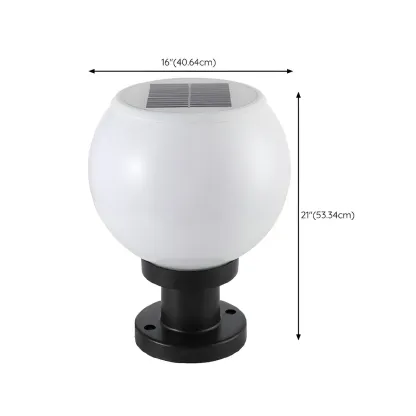 Classic Globe LED Table Lamp with White Shade for Garden Image - 18