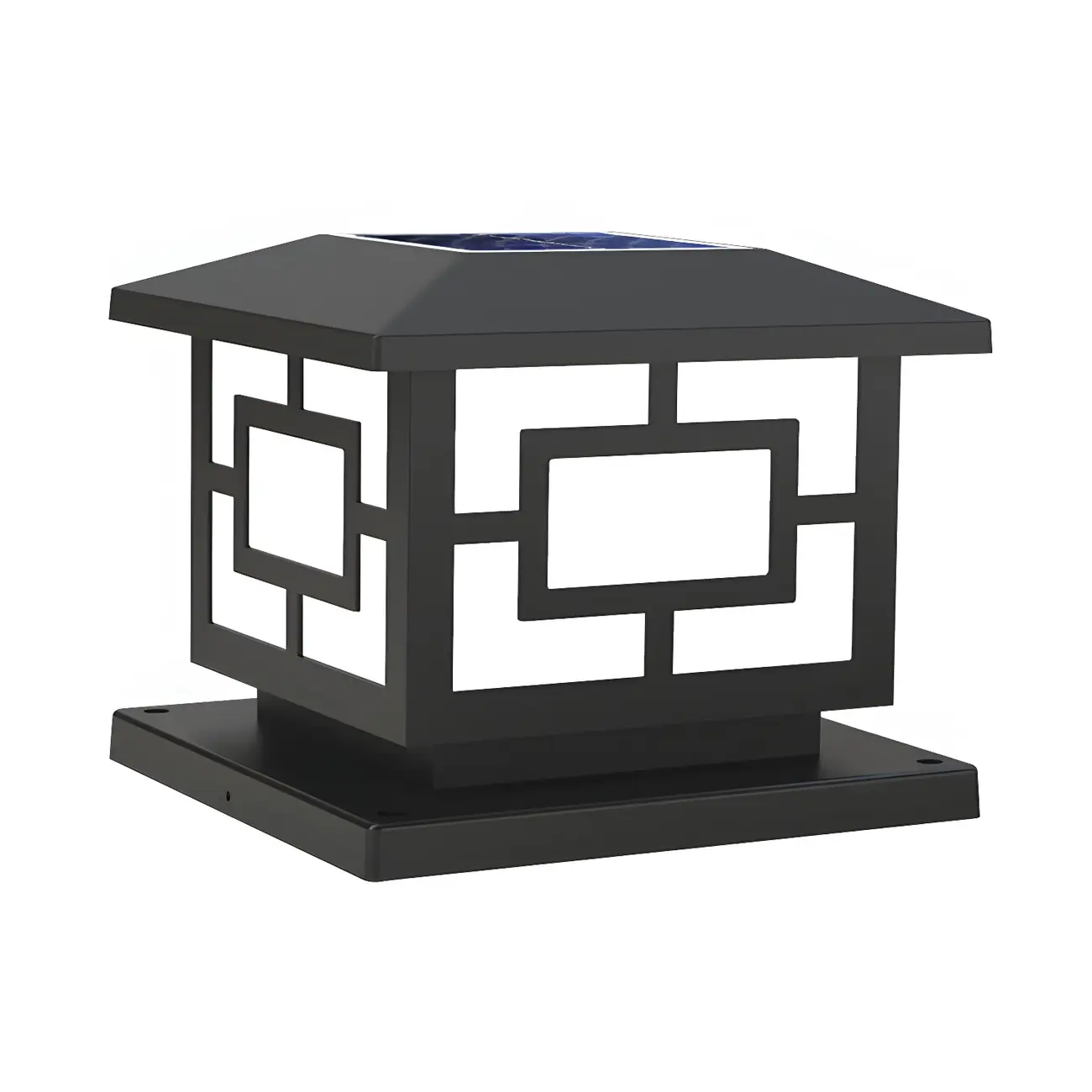 3 Color Light Outdoor Solar Table Lamp with Geometric Design Image - 8 | homeyfad