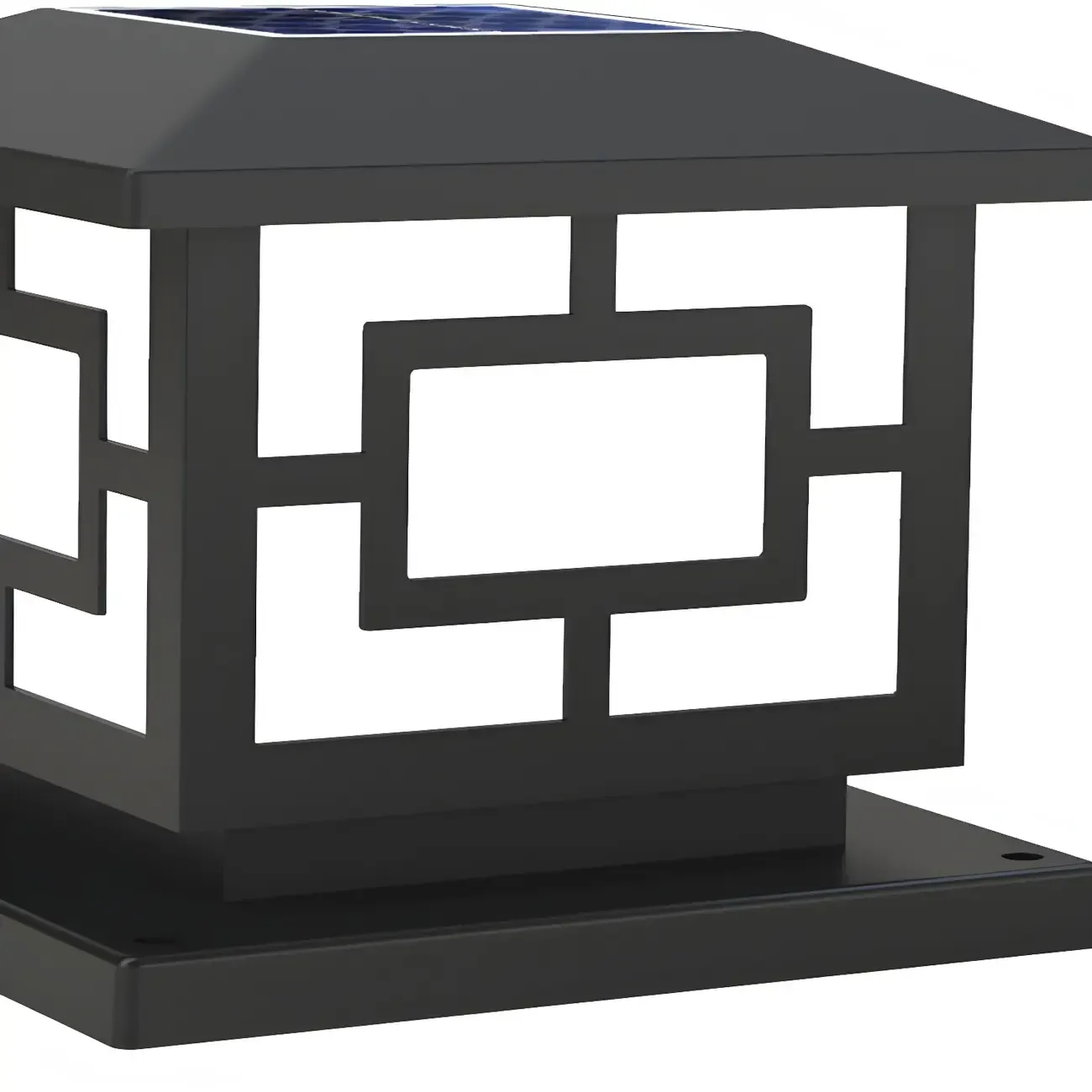 3 Color Light Outdoor Solar Table Lamp with Geometric Design Image - 9