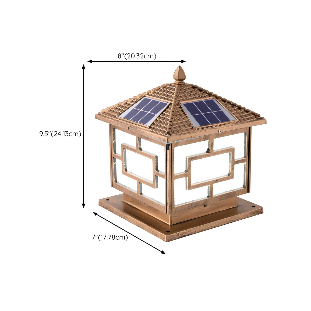 3 Color Light Outdoor Solar Table Lamp with Geometric Design Image - 20 | homeyfad