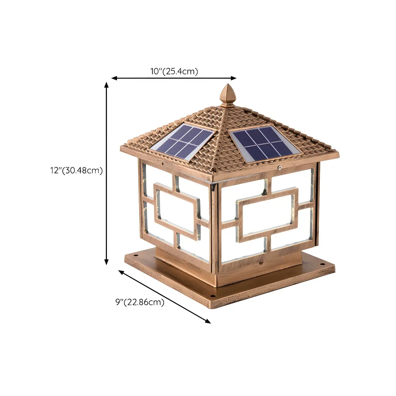 3 Color Light Outdoor Solar Table Lamp with Geometric Design Image - 21