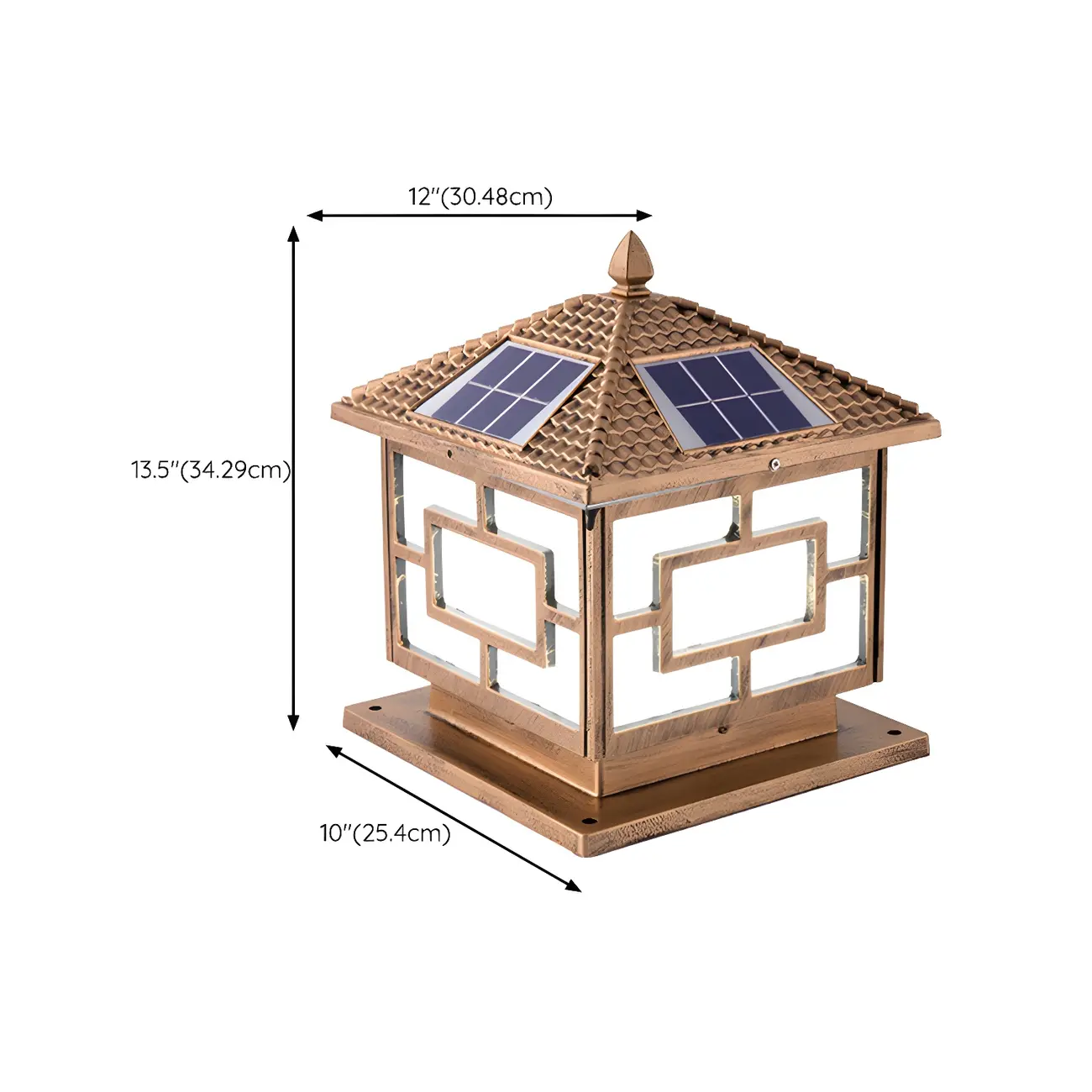 3 Color Light Outdoor Solar Table Lamp with Geometric Design Image - 22 | homeyfad