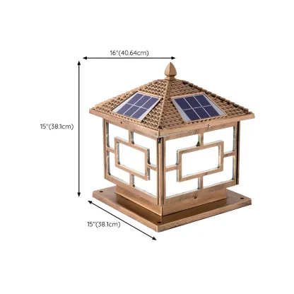 3 Color Light Outdoor Solar Table Lamp with Geometric Design Image - 23