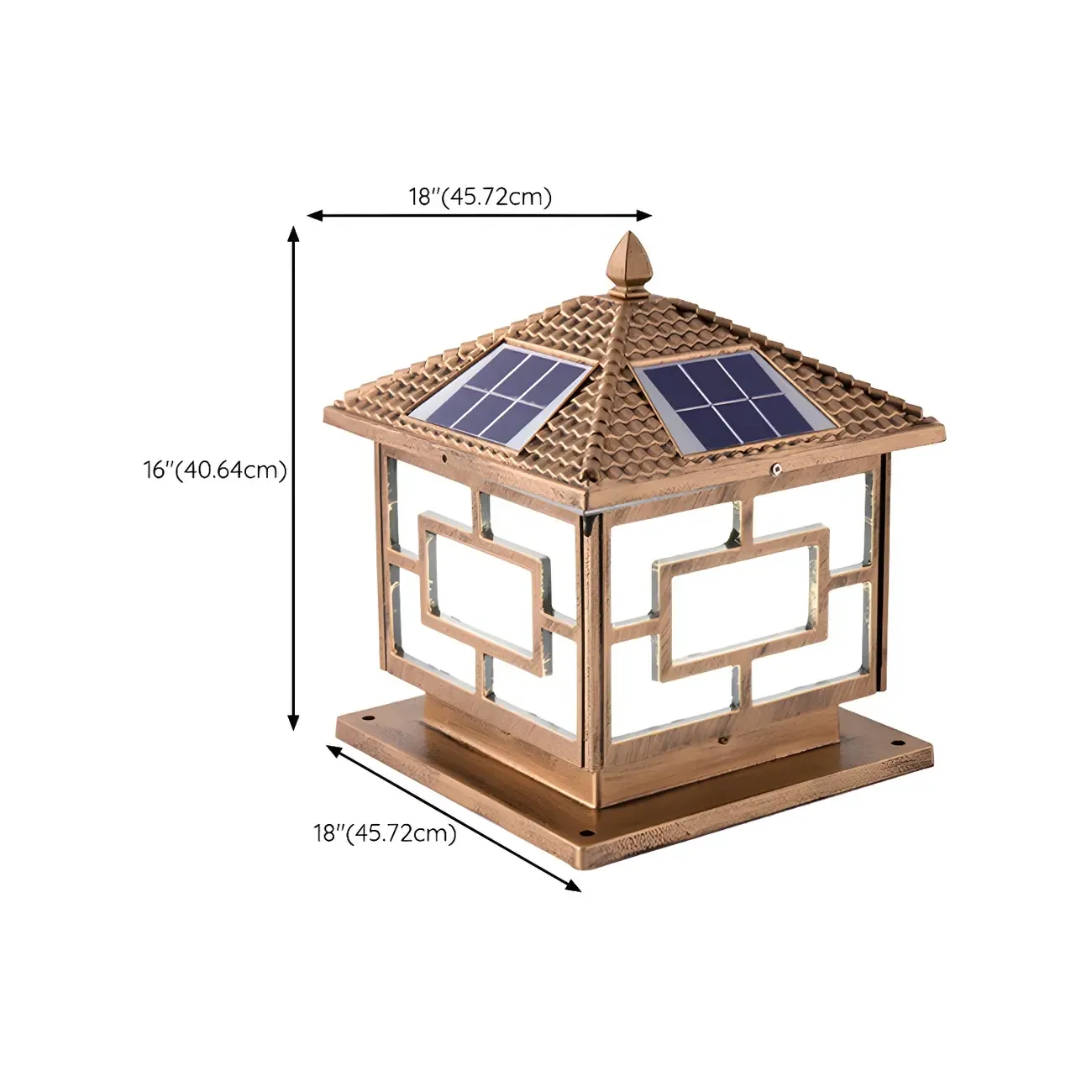 3 Color Light Outdoor Solar Table Lamp with Geometric Design Image - 24