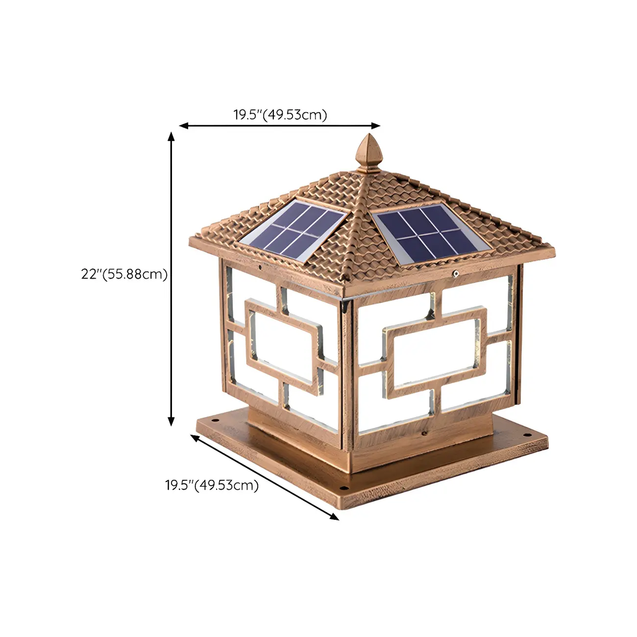 3 Color Light Outdoor Solar Table Lamp with Geometric Design Image - 25 | homeyfad