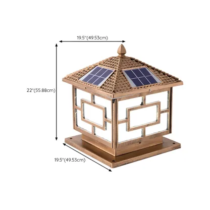 3 Color Light Outdoor Solar Table Lamp with Geometric Design Image - 25
