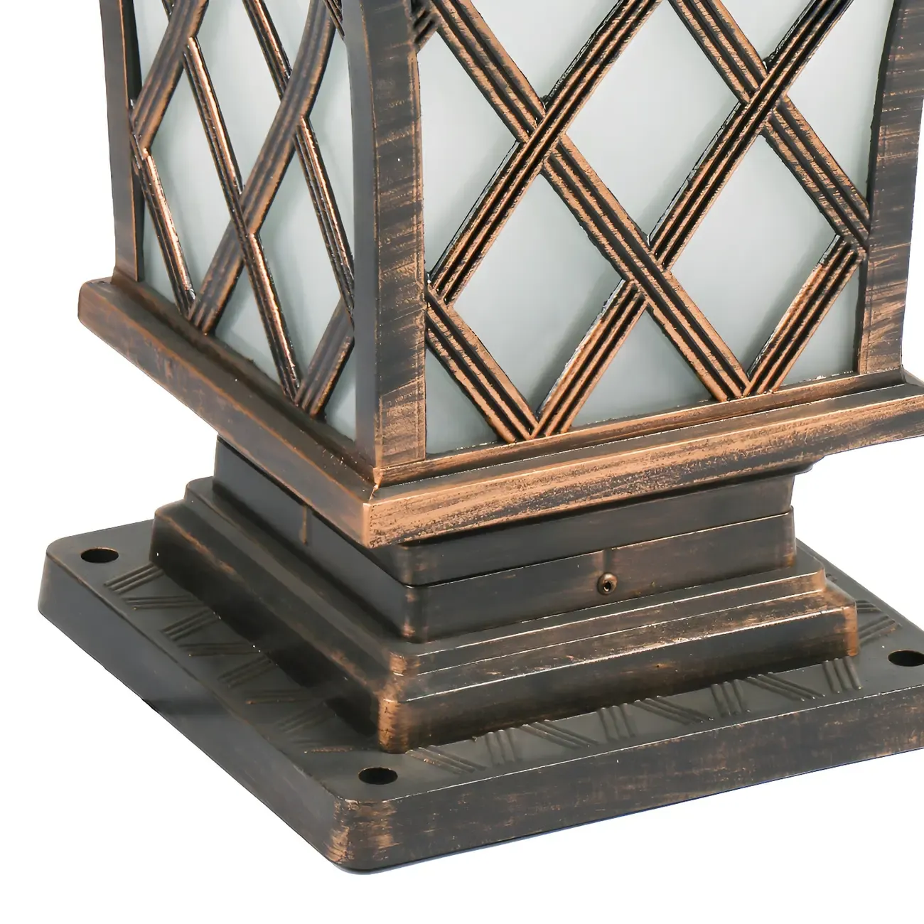 Outdoor Black Square Table Lamp with Lantern Design Image - 4