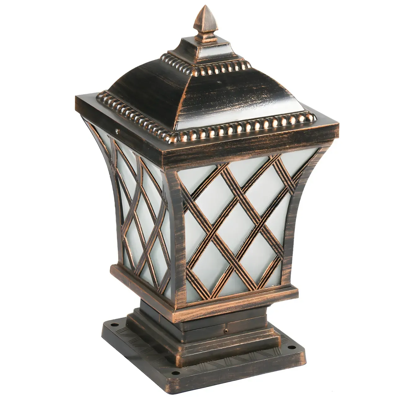 Outdoor Black Square Table Lamp with Lantern Design Image - 5