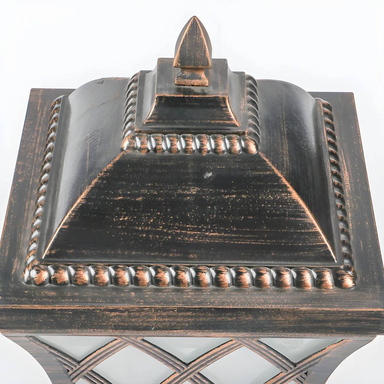 Outdoor Black Square Table Lamp with Lantern Design Image - 6 | homeyfad