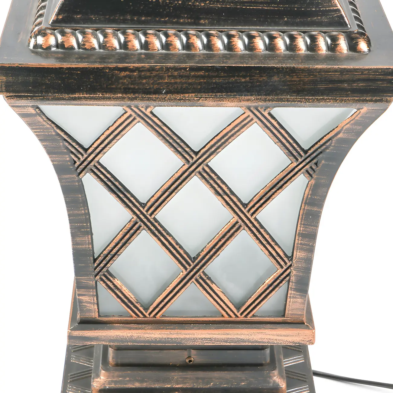 Outdoor Black Square Table Lamp with Lantern Design Image - 7 | homeyfad