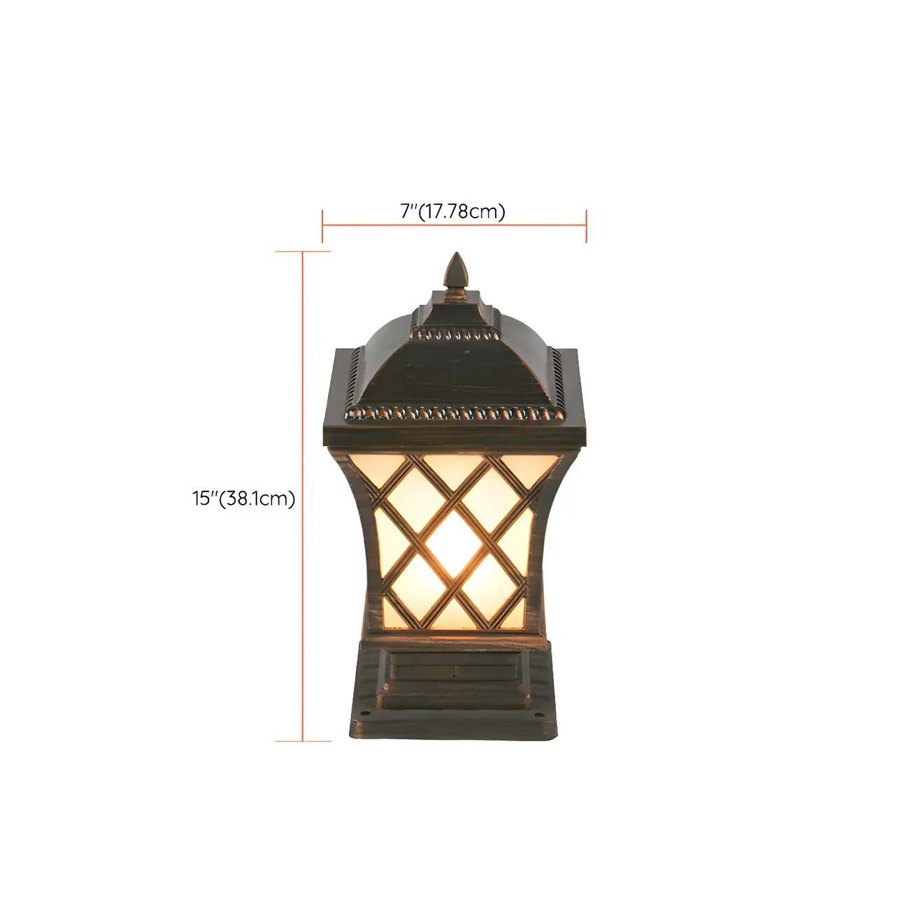 Outdoor Black Square Table Lamp with Lantern Design #size | homeyfad