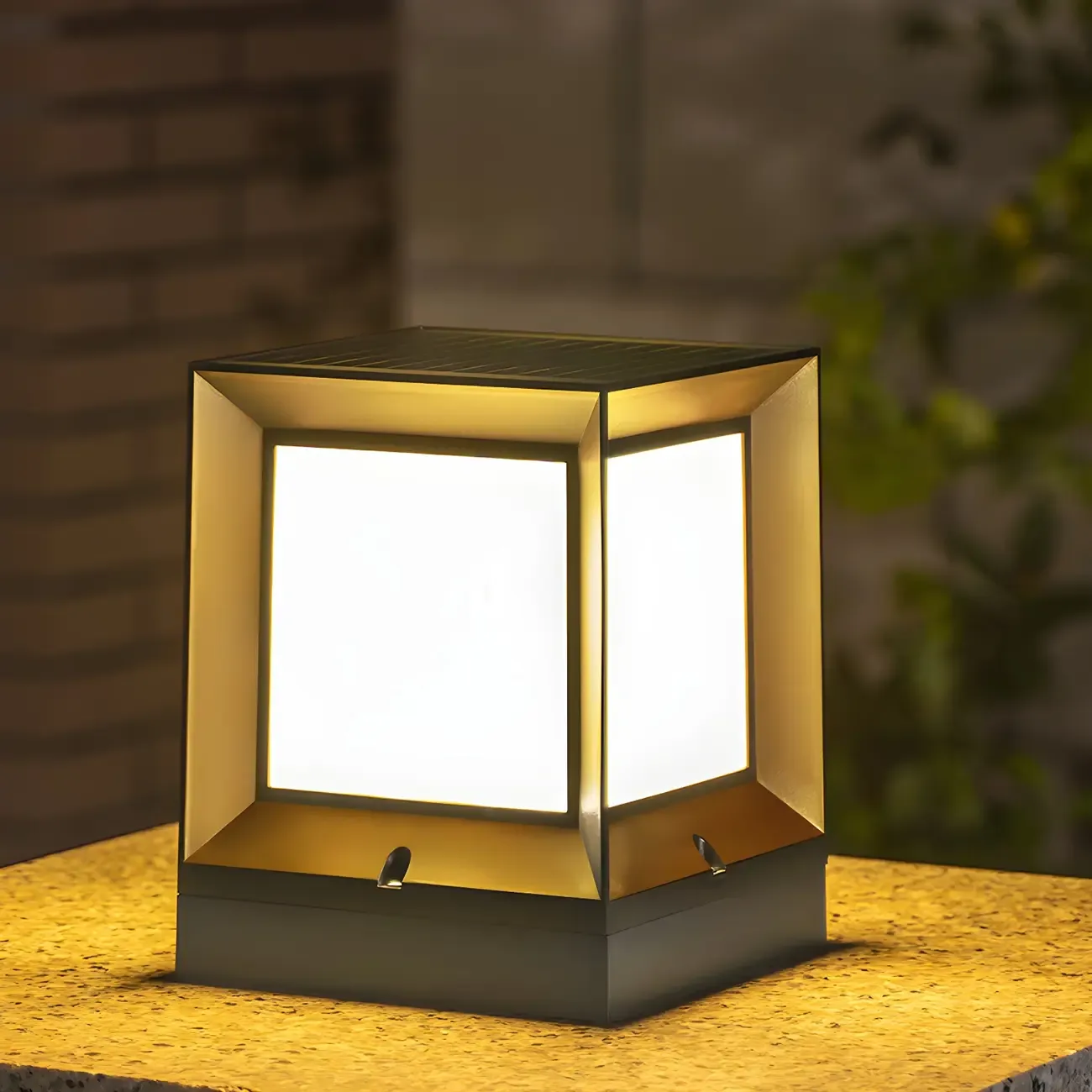 Modern Black Solar Table Lamp with LED for Outdoor Decor Image - 1