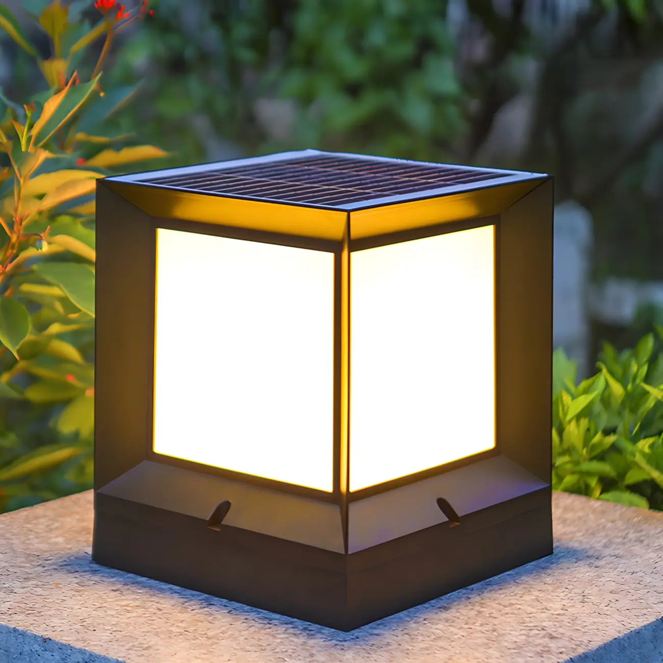 Modern Black Solar Table Lamp with LED for Outdoor Decor Image - 2 | homeyfad