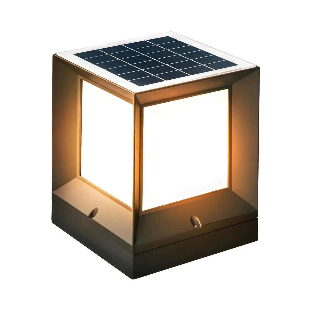 Modern Black Solar Table Lamp with LED for Outdoor Decor Image - 6