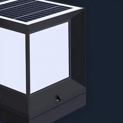 Modern Black Solar Table Lamp with LED for Outdoor Decor Image - 7
