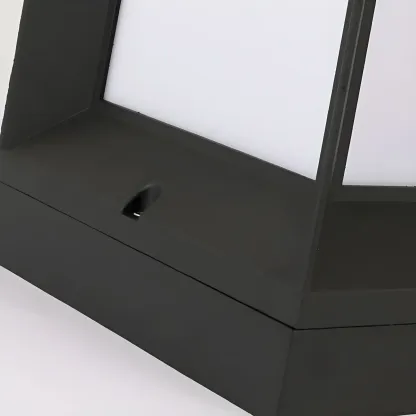 Modern Black Solar Table Lamp with LED for Outdoor Decor Image - 9