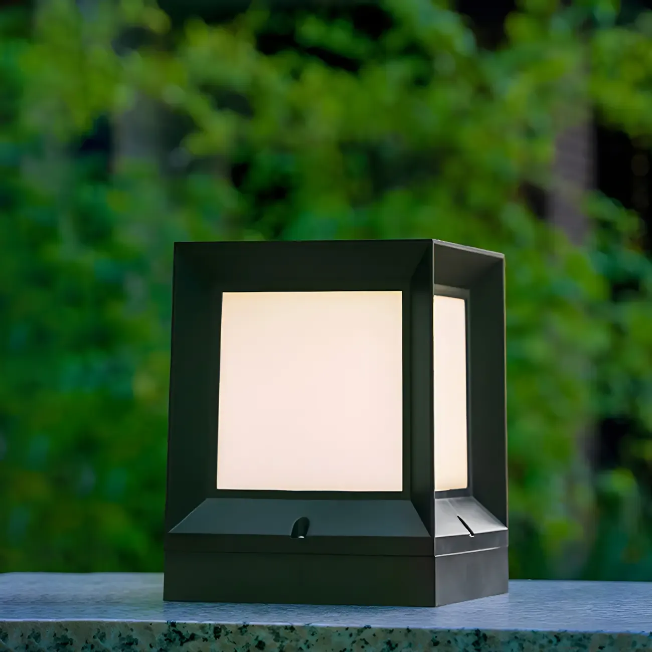 Modern Black Solar Table Lamp with LED for Outdoor Decor Image - 11