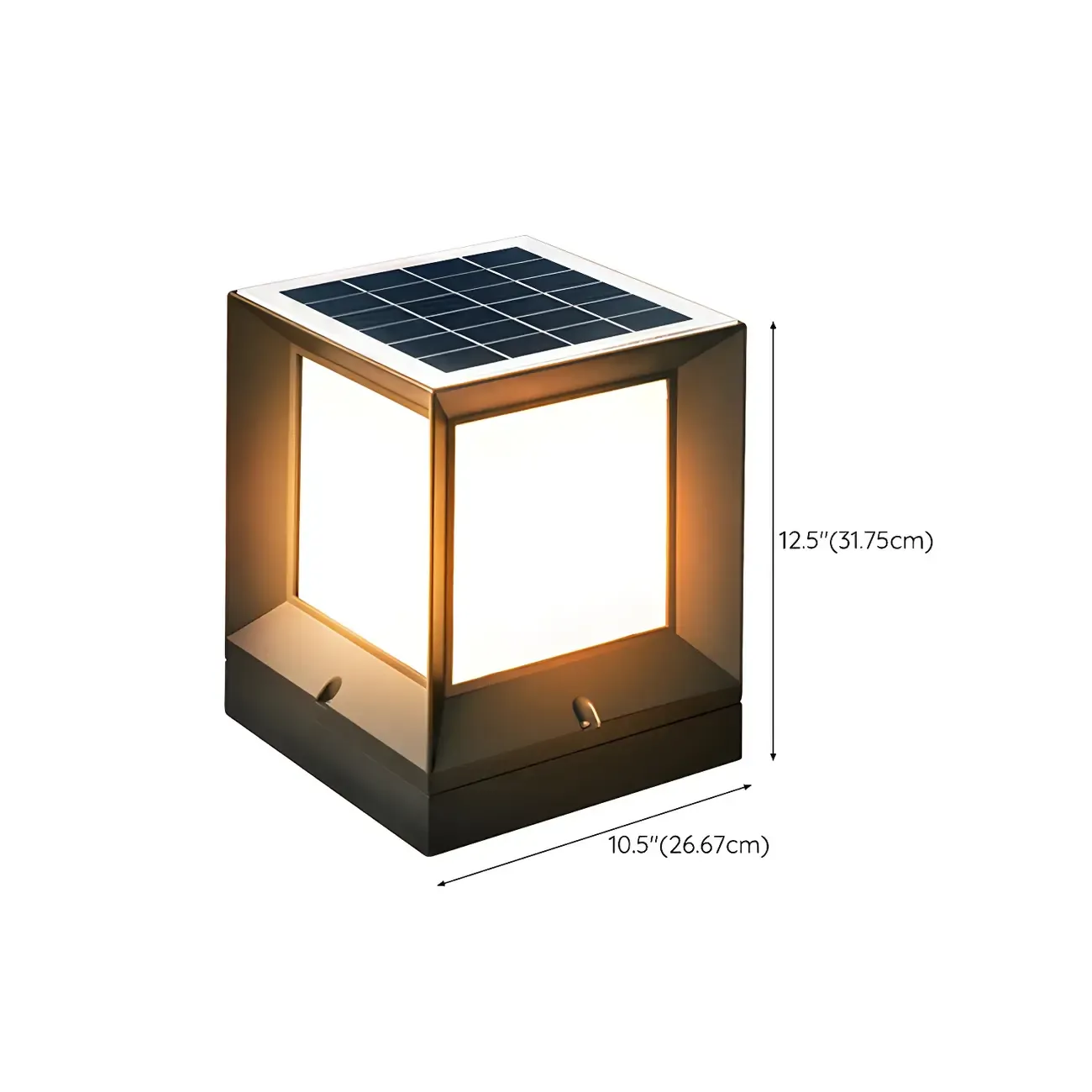 Modern Black Solar Table Lamp with LED for Outdoor Decor Image - 15