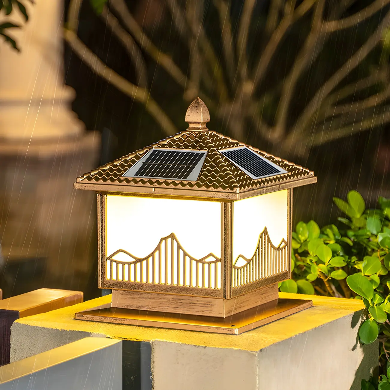 Vintage LED Solar Table Lamp with Color-Changing Design Image - 4 | homeyfad