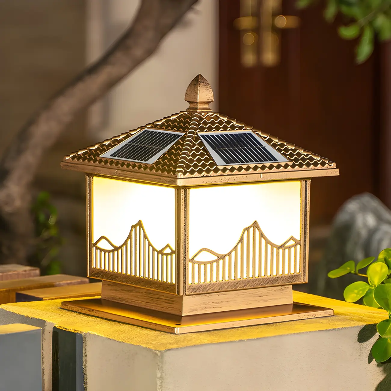Vintage LED Solar Table Lamp with Color-Changing Design Image - 6 | homeyfad