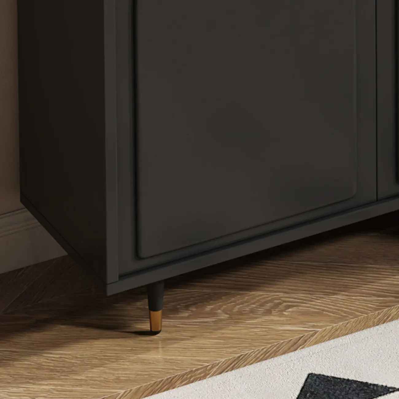 Stylish Black Wooden Combo Dresser with Drawers and Cabinet Image - 9 | homeyfad