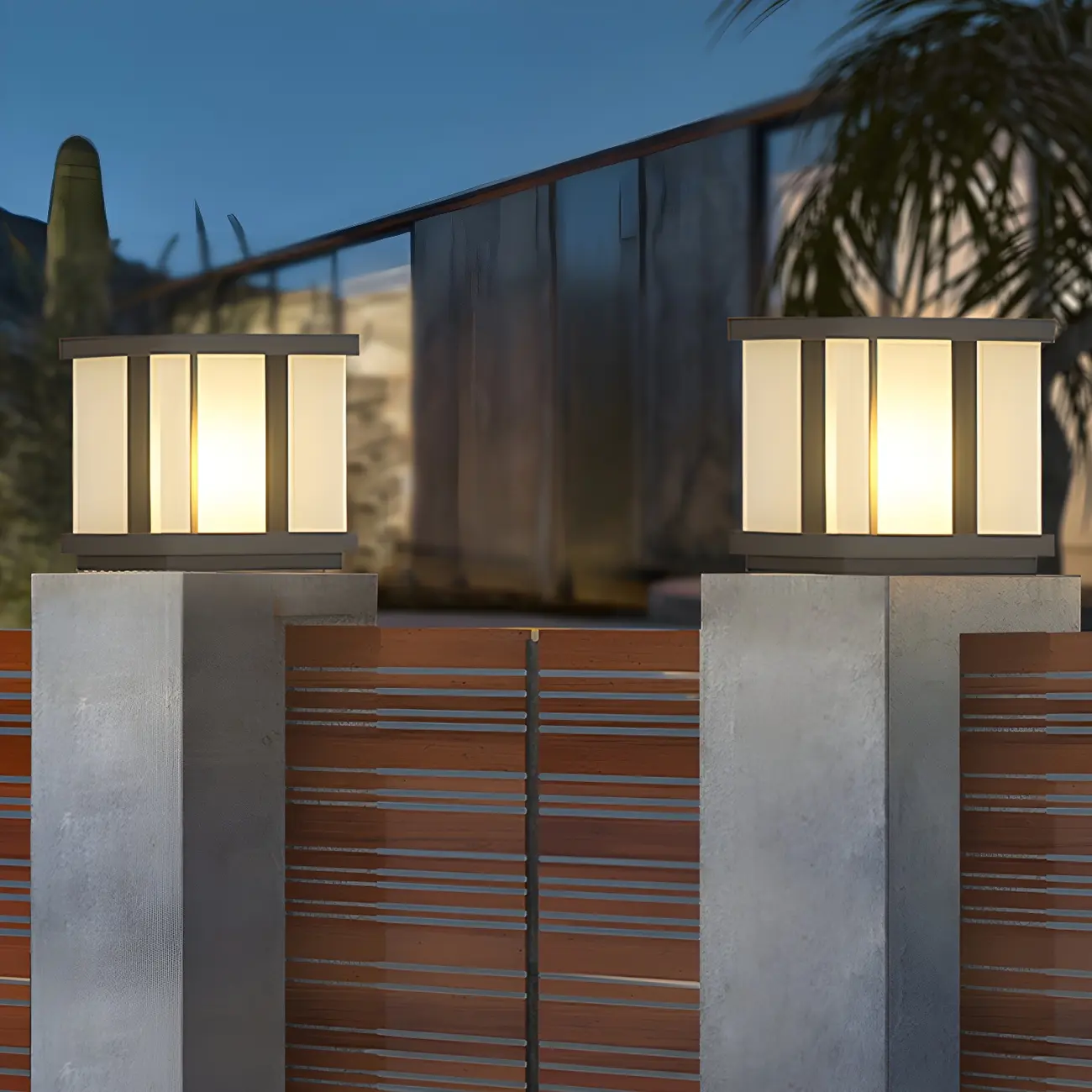 Outdoor Black LED Pillar Table Lamp for Decor with Warm Light  Image - 1 | homeyfad