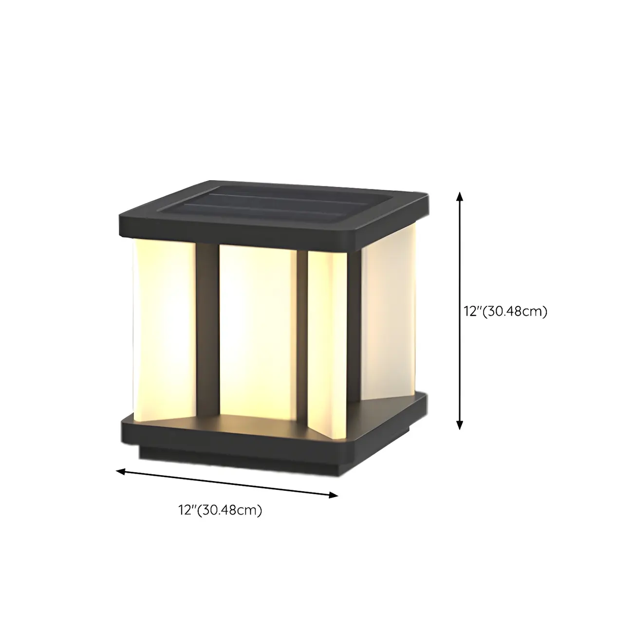 Outdoor Black LED Pillar Table Lamp for Decor with Warm Light  Image - 12 | homeyfad