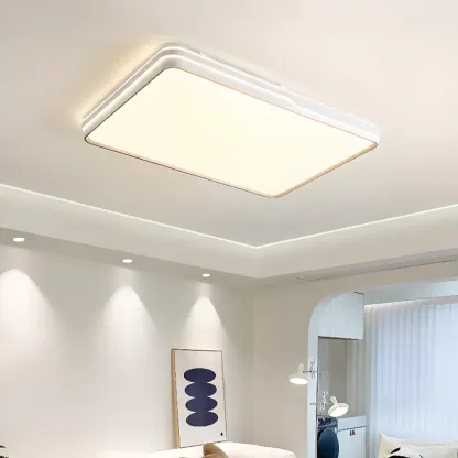 Dimmable LED Flush Ceiling Light for Living Room With Shade Image - 2