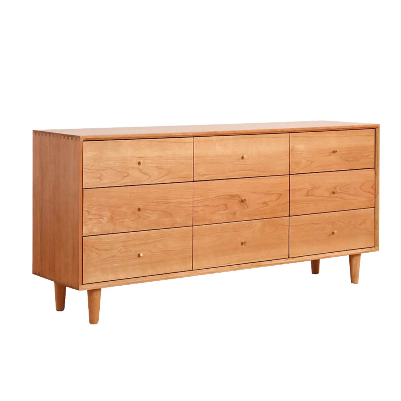 Traditional Natural Wooden Dresser Large Capacity for Bedroom Image - 7 | homeyfad