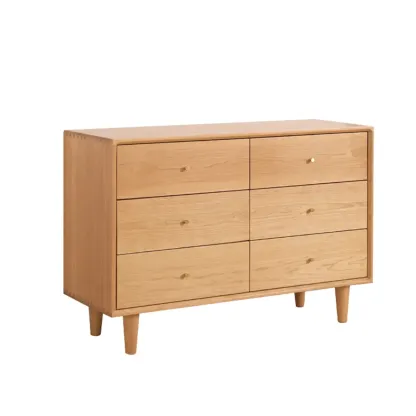 Traditional Natural Wooden Dresser Large Capacity for Bedroom Image - 8