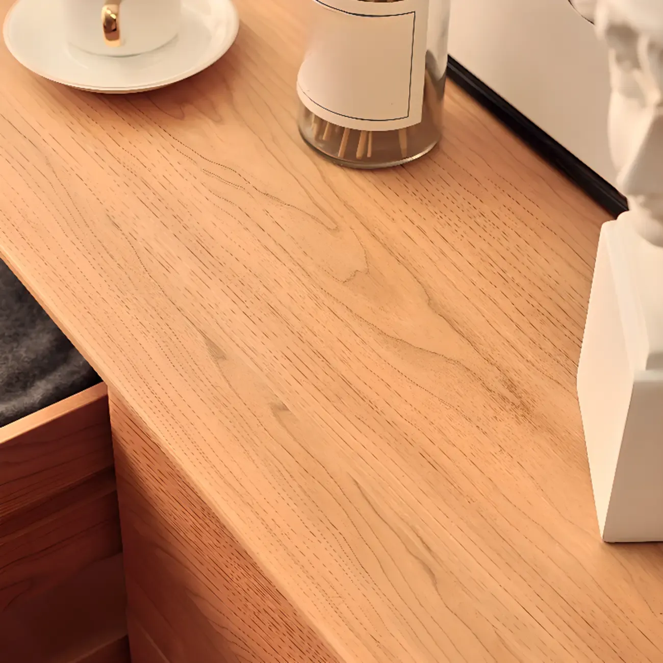 Traditional Natural Wooden Dresser Large Capacity for Bedroom Image - 10