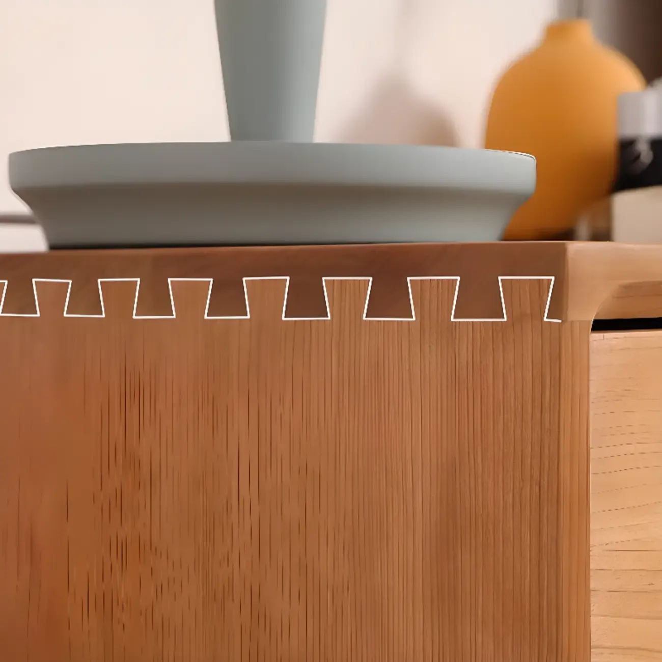 Traditional Natural Wooden Dresser Large Capacity for Bedroom Image - 11