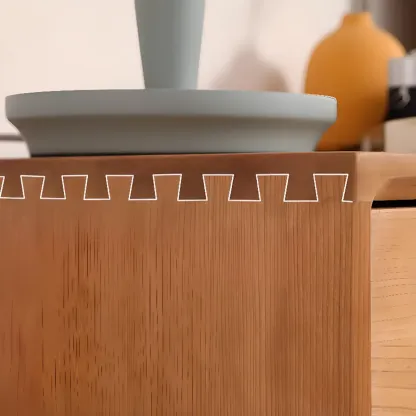 Traditional Natural Wooden Dresser Large Capacity for Bedroom Image - 11