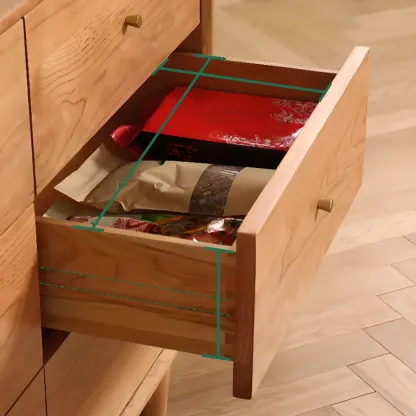 Traditional Natural Wooden Dresser Large Capacity for Bedroom Image - 15