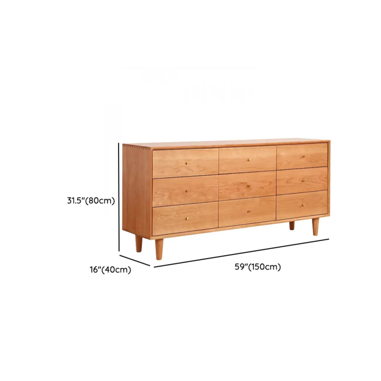 Traditional Natural Wooden Dresser Large Capacity for Bedroom #size | homeyfad