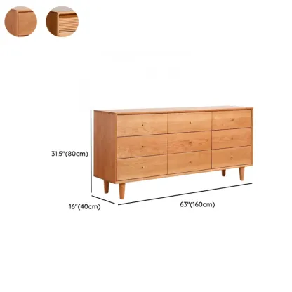 Traditional Natural Wooden Dresser Large Capacity for Bedroom Image - 17