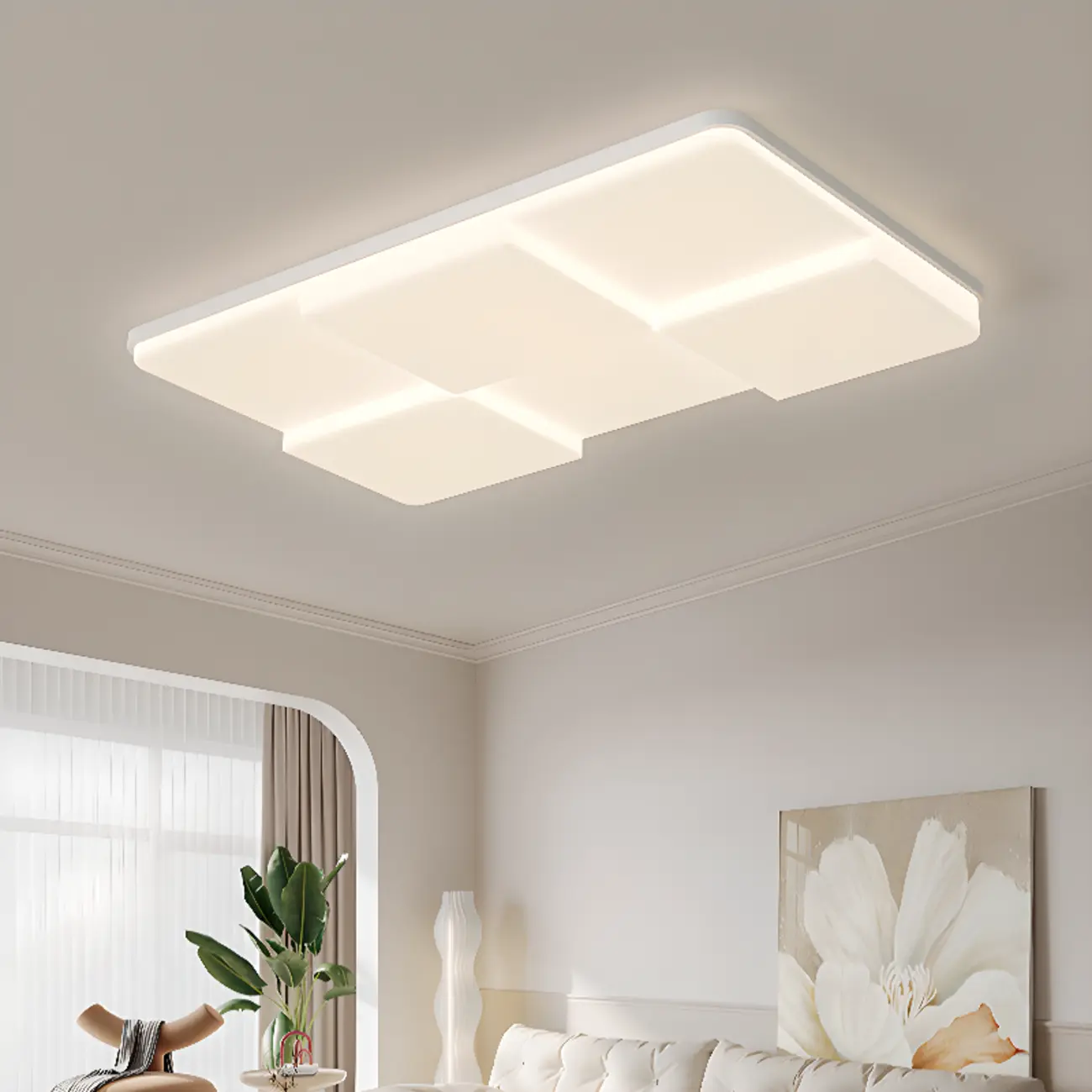 Acrylic LED Flush Mount Ceiling Light for Residential Use Image - 3 | homeyfad