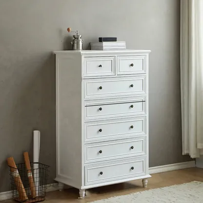 White Wood Traditional Dressers & Chests Image - 6