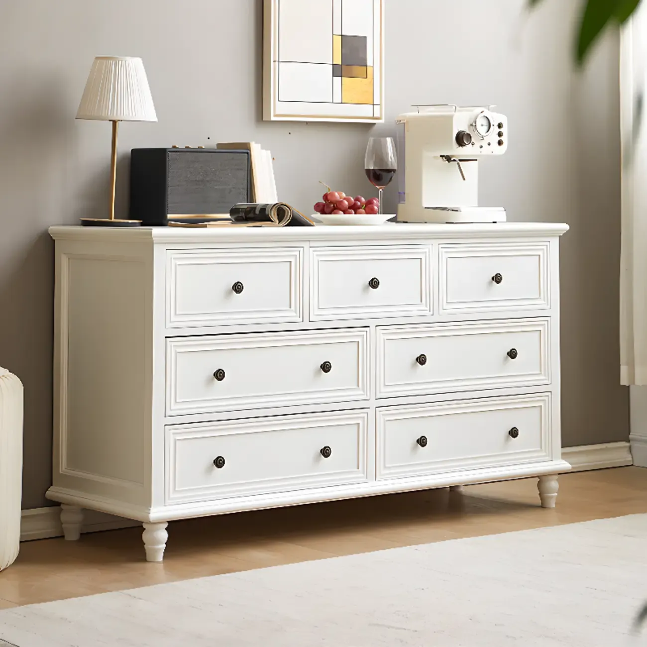 White Wood Traditional Dressers & Chests Image - 8