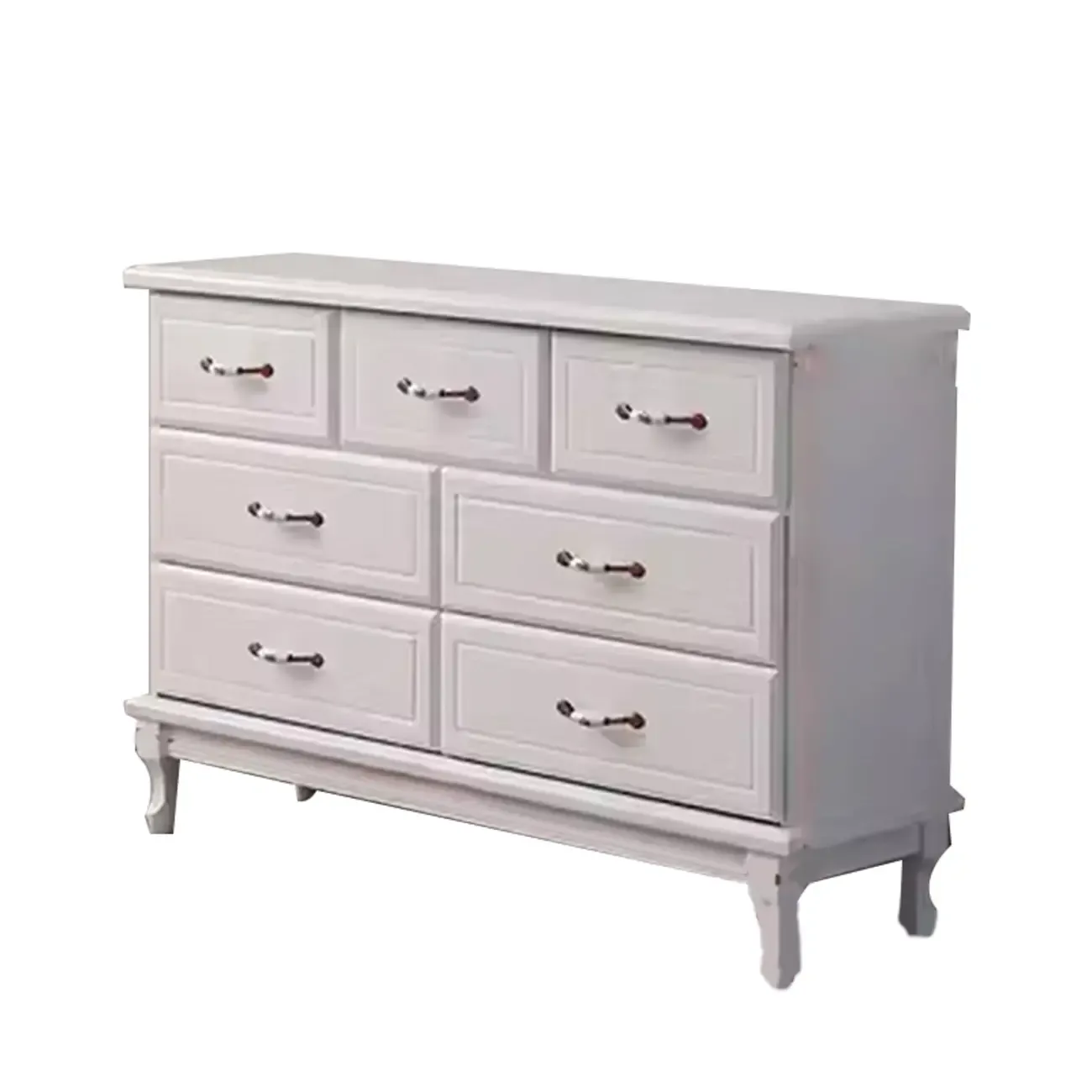 Modern Solid Wood Double Dressers with 7-Drawers for Bedroom Image - 10