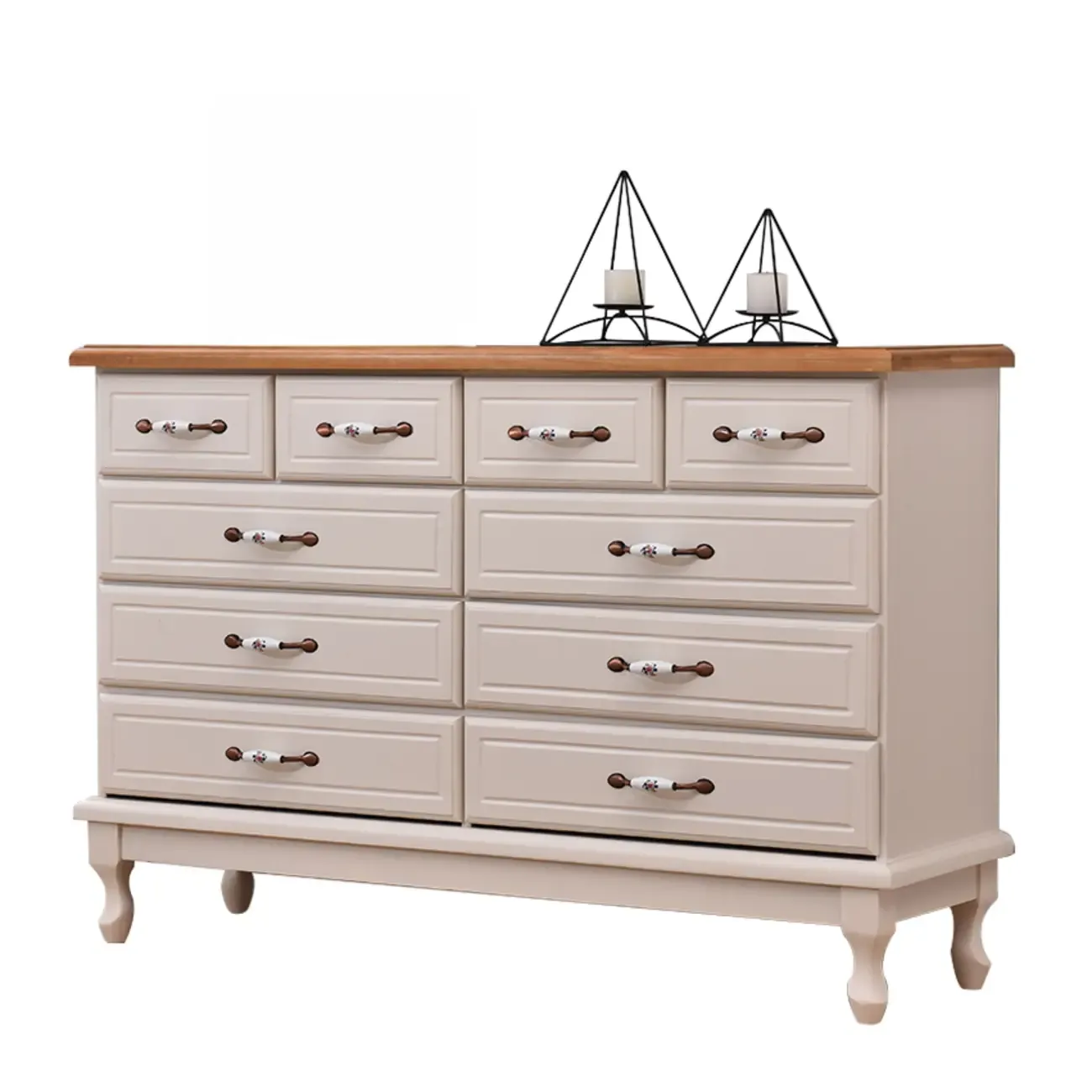 Modern Solid Wood Double Dressers with 7-Drawers for Bedroom Image - 2
